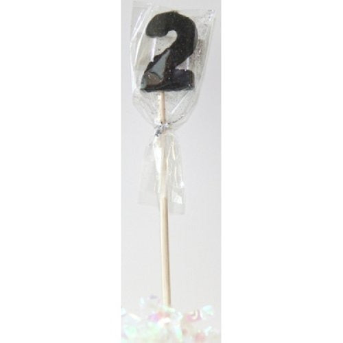 CANDLE BLACK GLITTER LONG STICK #2 image 0