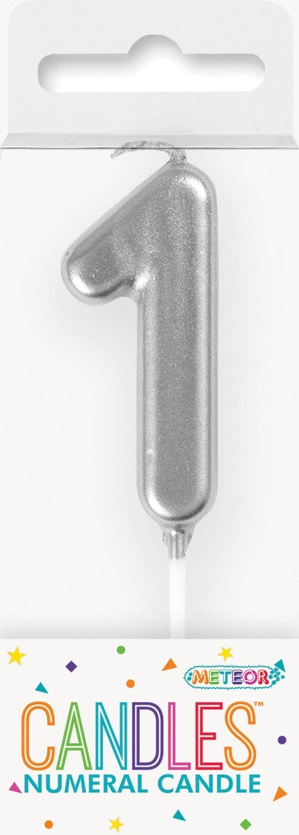 MINI SILVER NUMERAL CANDLE - 1 image 0