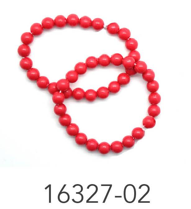 Neon Beaded Bracelet (Red)2pk image 0