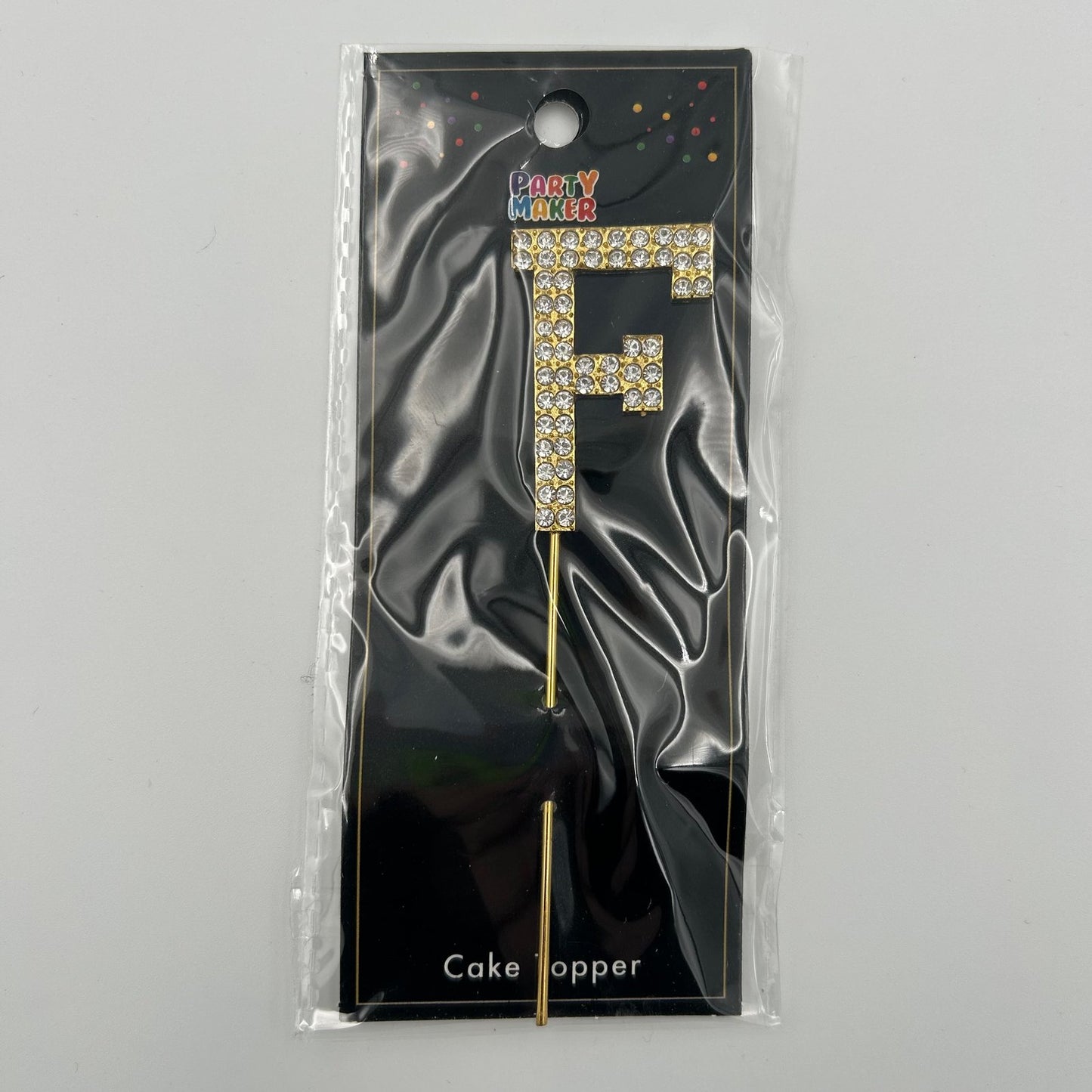 Gold Letter Cake Topper - F image 0