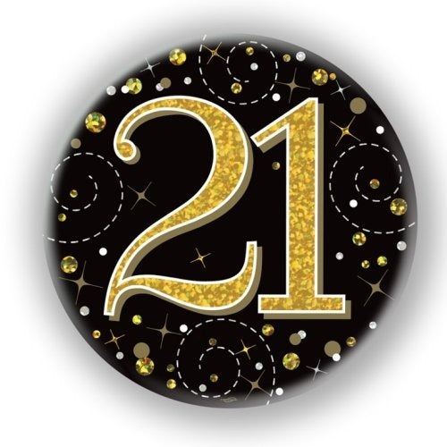 Sparkling Fizz Black & Gold Badge 75mm #21 image 0