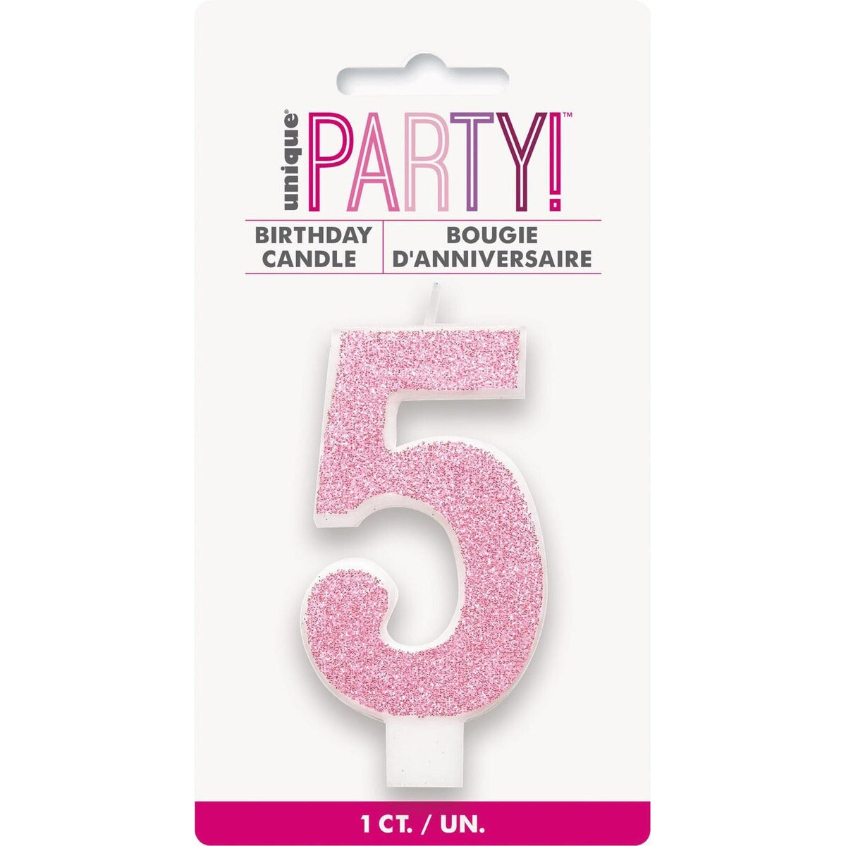NUMERAL CANDLE 5 - PINK image 0