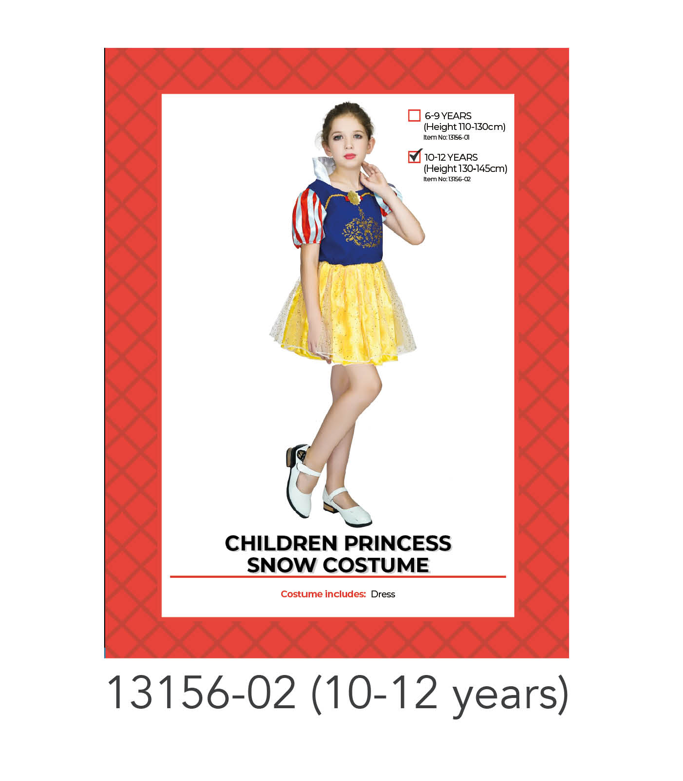 Children Princess Snow Costume (10-14 years)
