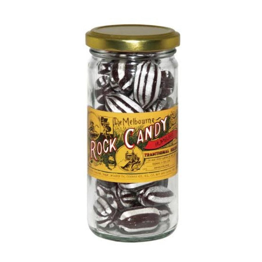 The Melbourne Rock Candy Humbugs Glass Jar 170g