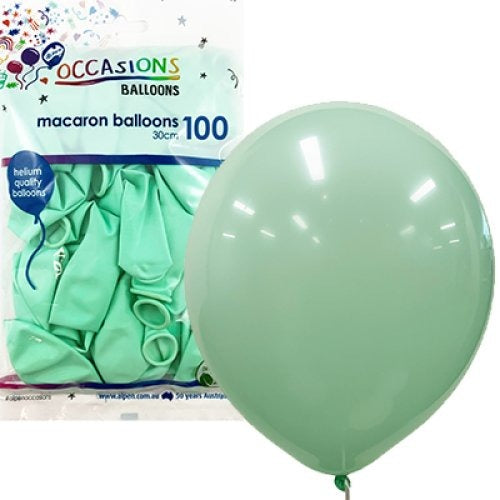 Pastel 30cm Latex Balloons 100pk - Green image 0