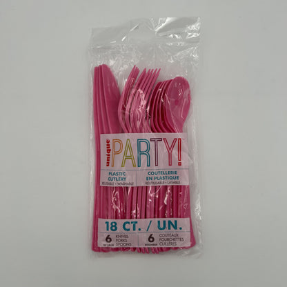 Magenta Plastic Assorted Cutlery Pack 18 image 0