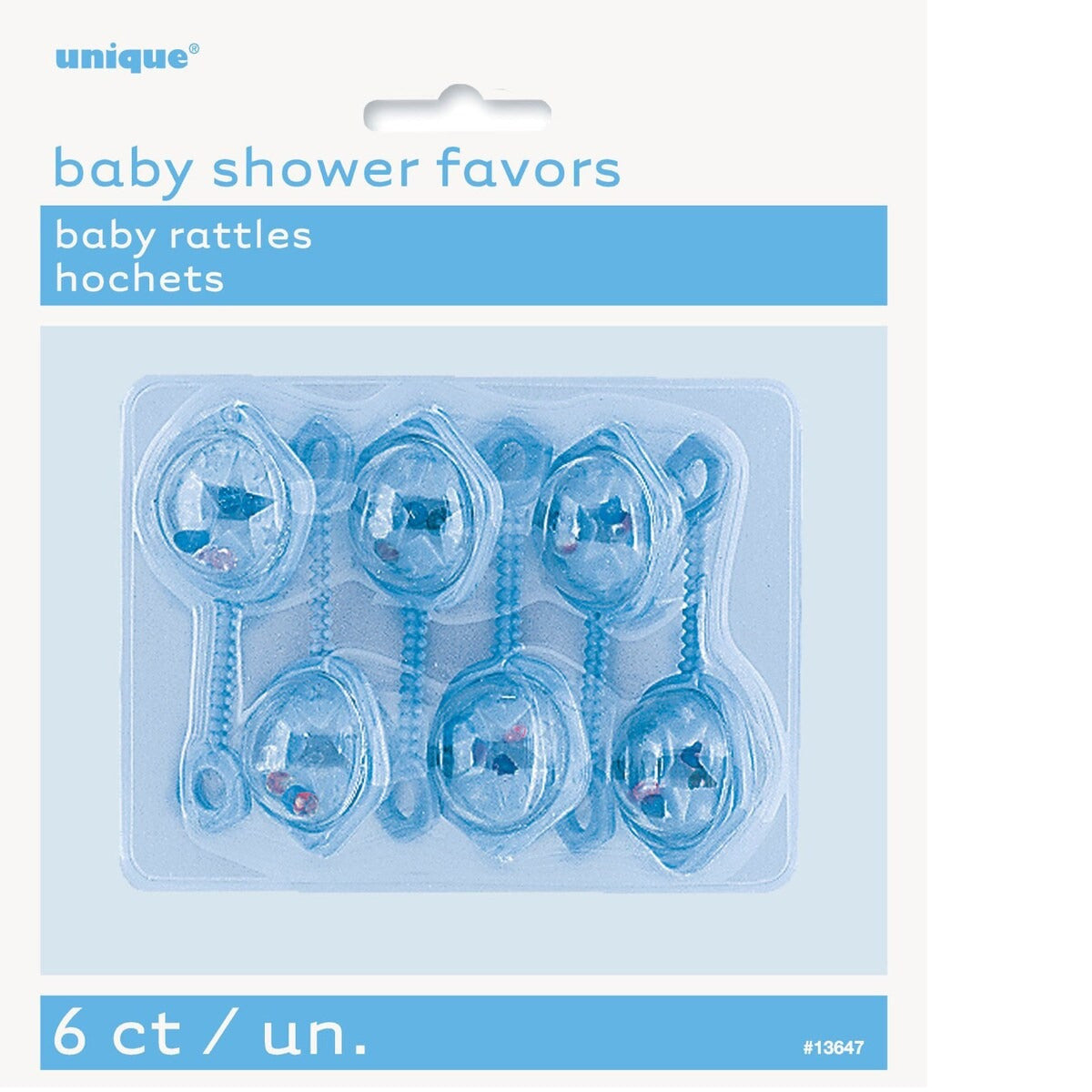 6 BABY RATTLES - BLUE image 0