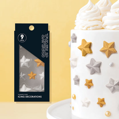 SPRINKS Icing Decorations - SHIMMER STARS (9 pieces) image 0