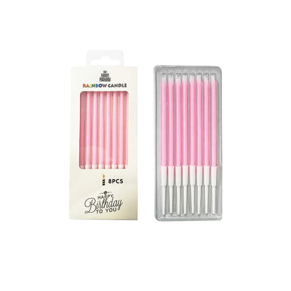 8 Pcs Candle Set - Pink image 0