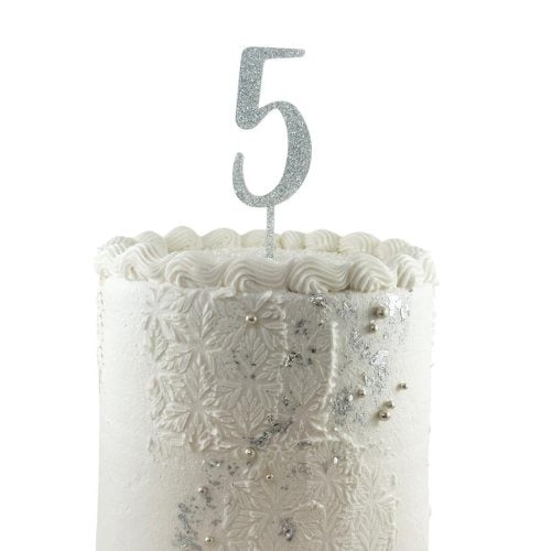CAKE TOPPER GLITTER SILVER #5 image 0