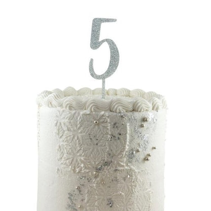 CAKE TOPPER GLITTER SILVER #5 image 0