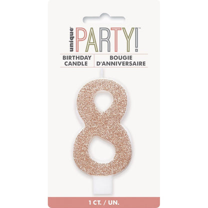 NUMERAL CANDLE 8 - ROSEGOLD image 0