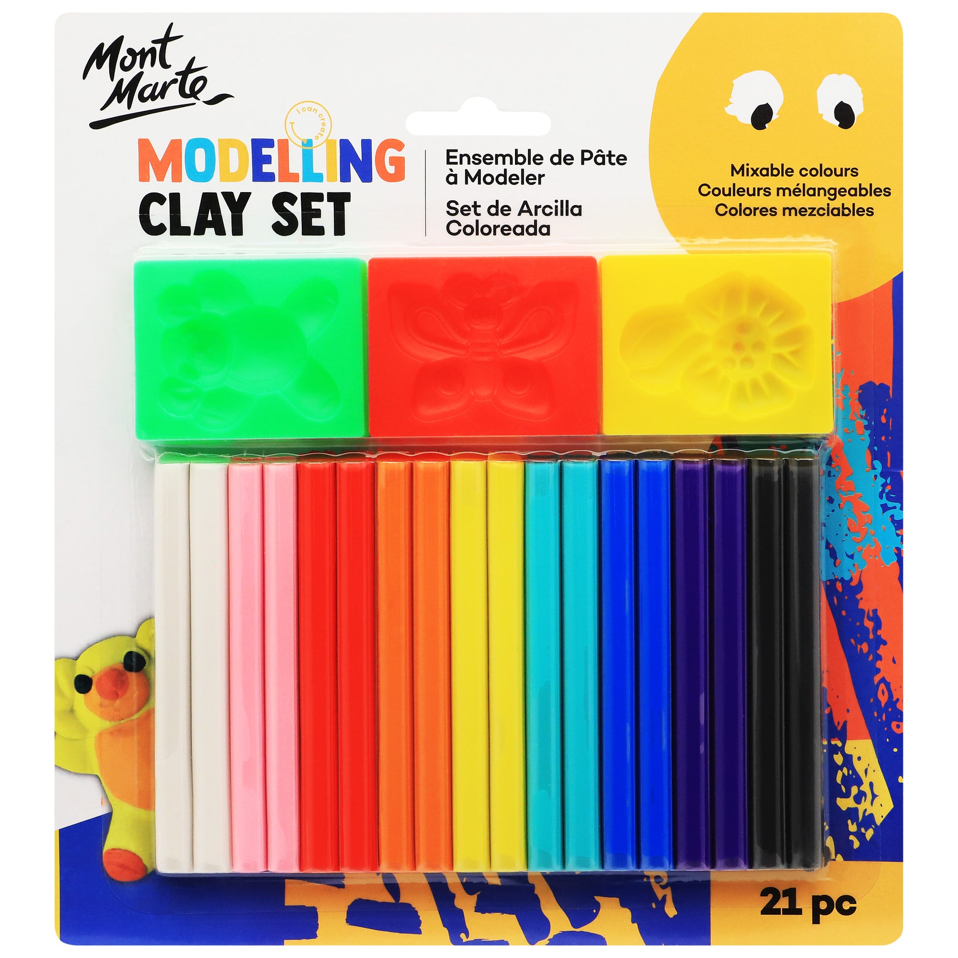 Modelling Clay Set w/Moulds 21pc image 0
