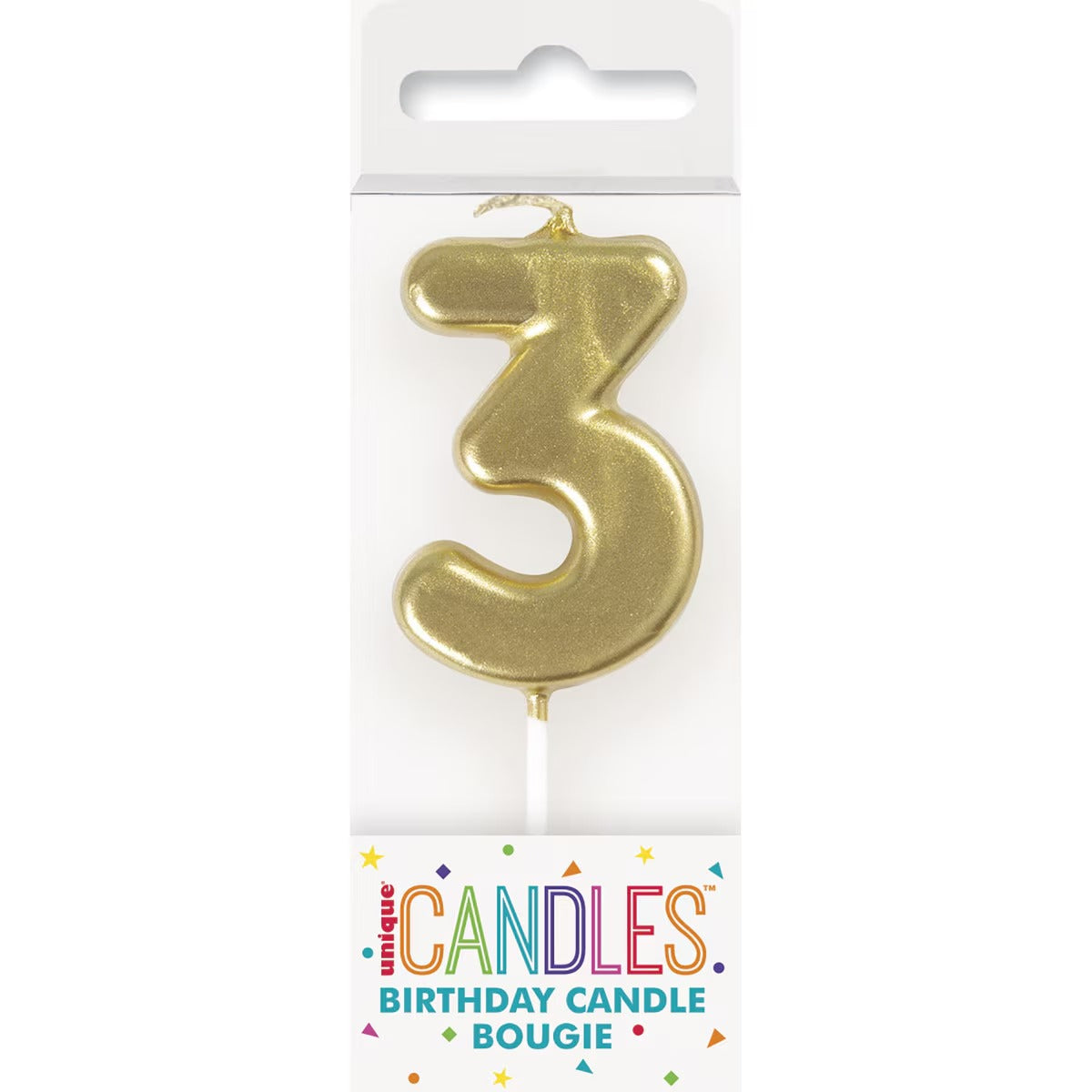 MINI GOLD NUMERAL CANDLE - 3 image 0