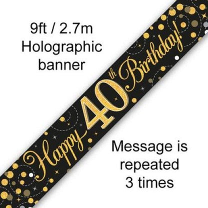 Sparkling Fizz Black & Gold Banner 2.7m #40 image 0