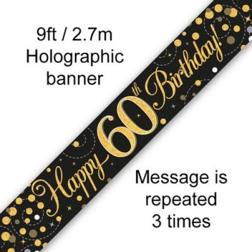 Sparkling Fizz Black & Gold Banner 2.7m #60 image 0