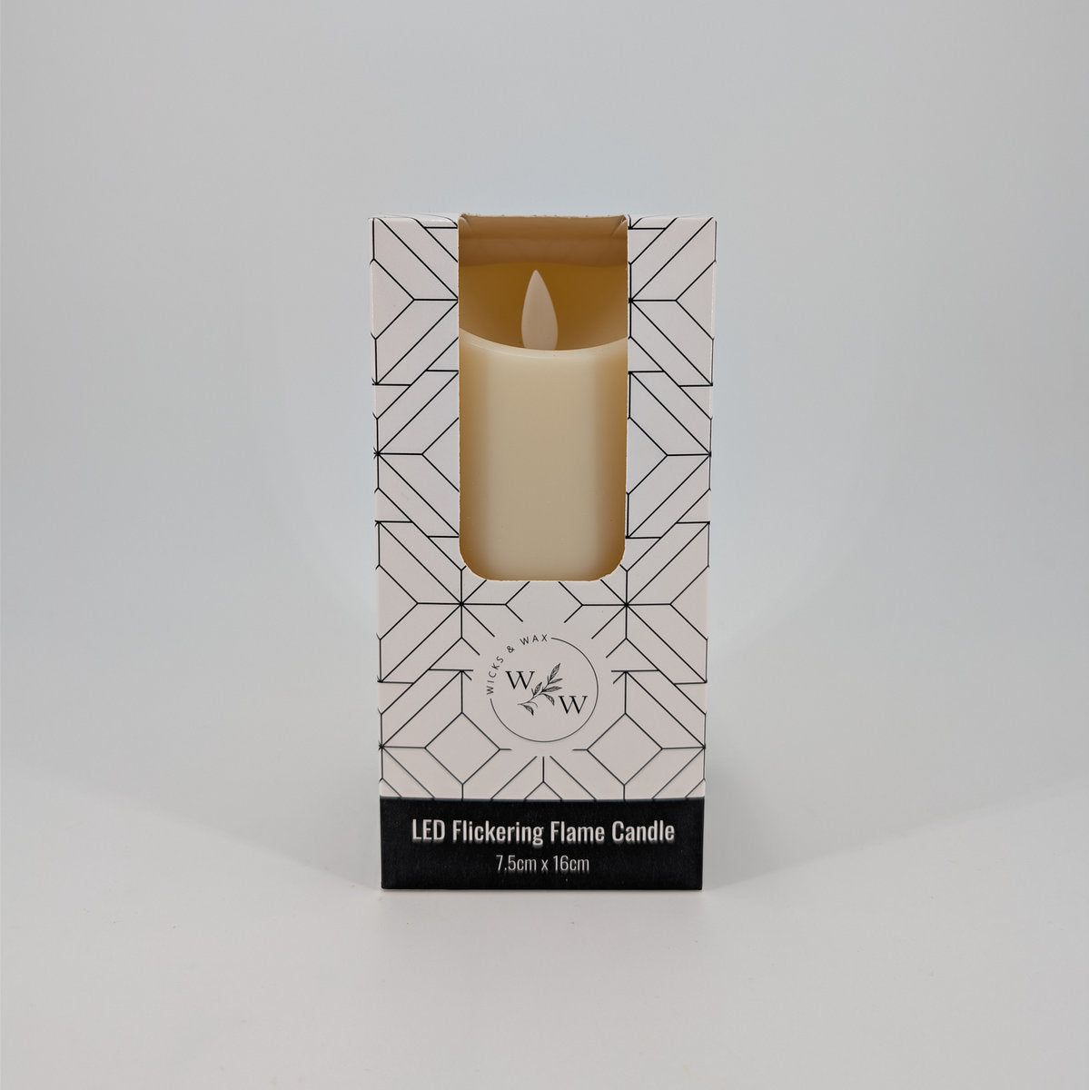 7.5x16cm Led Flickering Plastic Candle - Cream