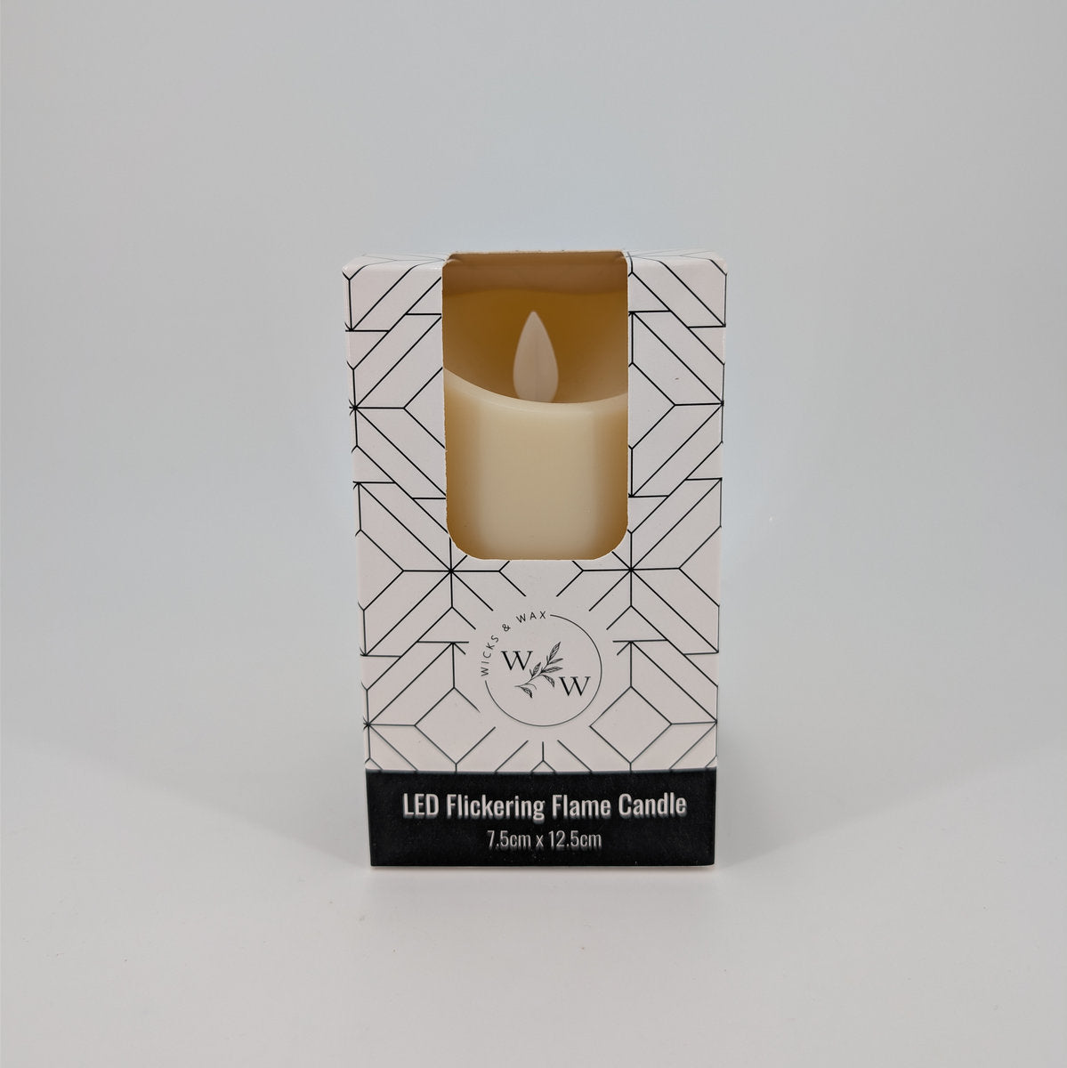 7.5x12.5cm Led Flickering Plastic Candle - Cream