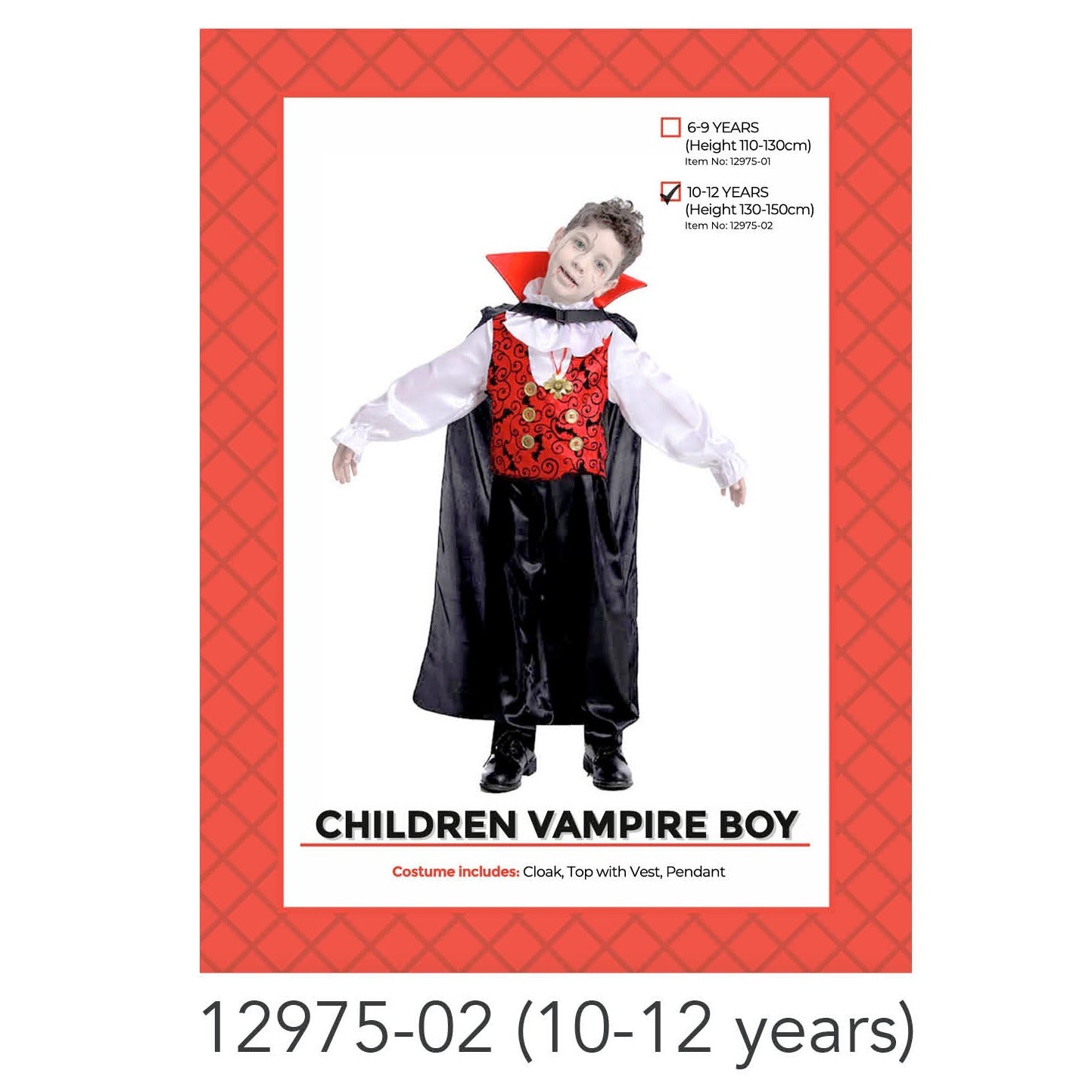 Children Vampire Boy Costume 10-12 years image 0