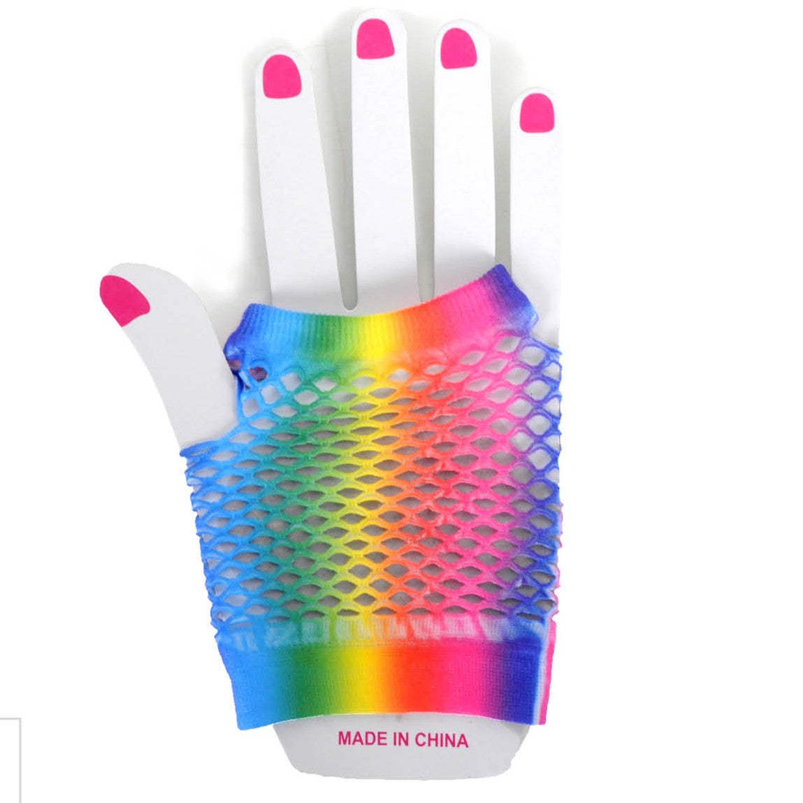 Fishnet Glove (Short) (Rainbow Vertical) image 0