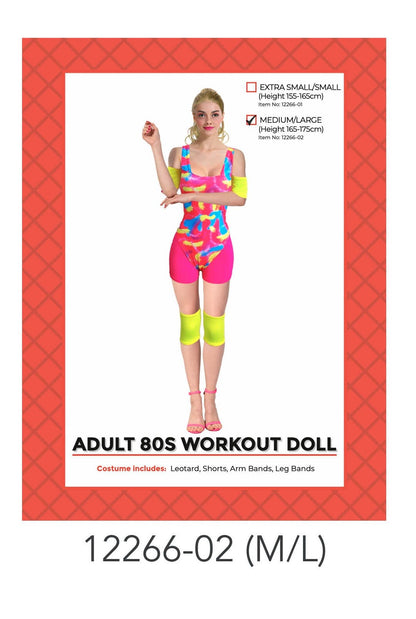 Adult 80s Work out doll costume (M/L) image 0