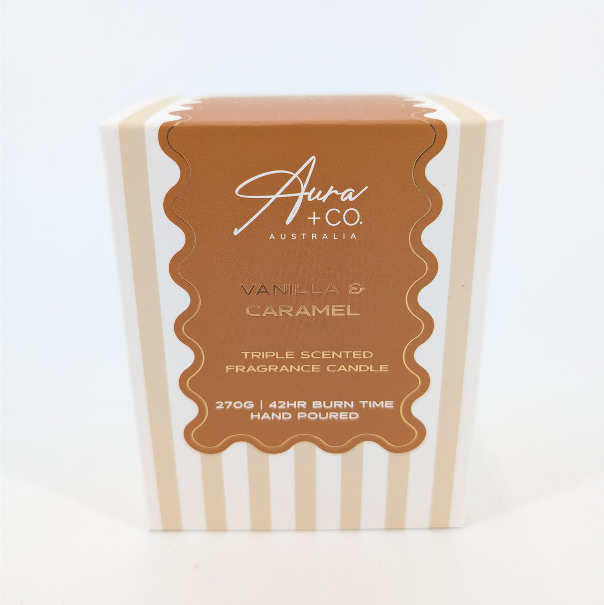 270G Signature Glass Lid Candle - Vanilla & Caramel