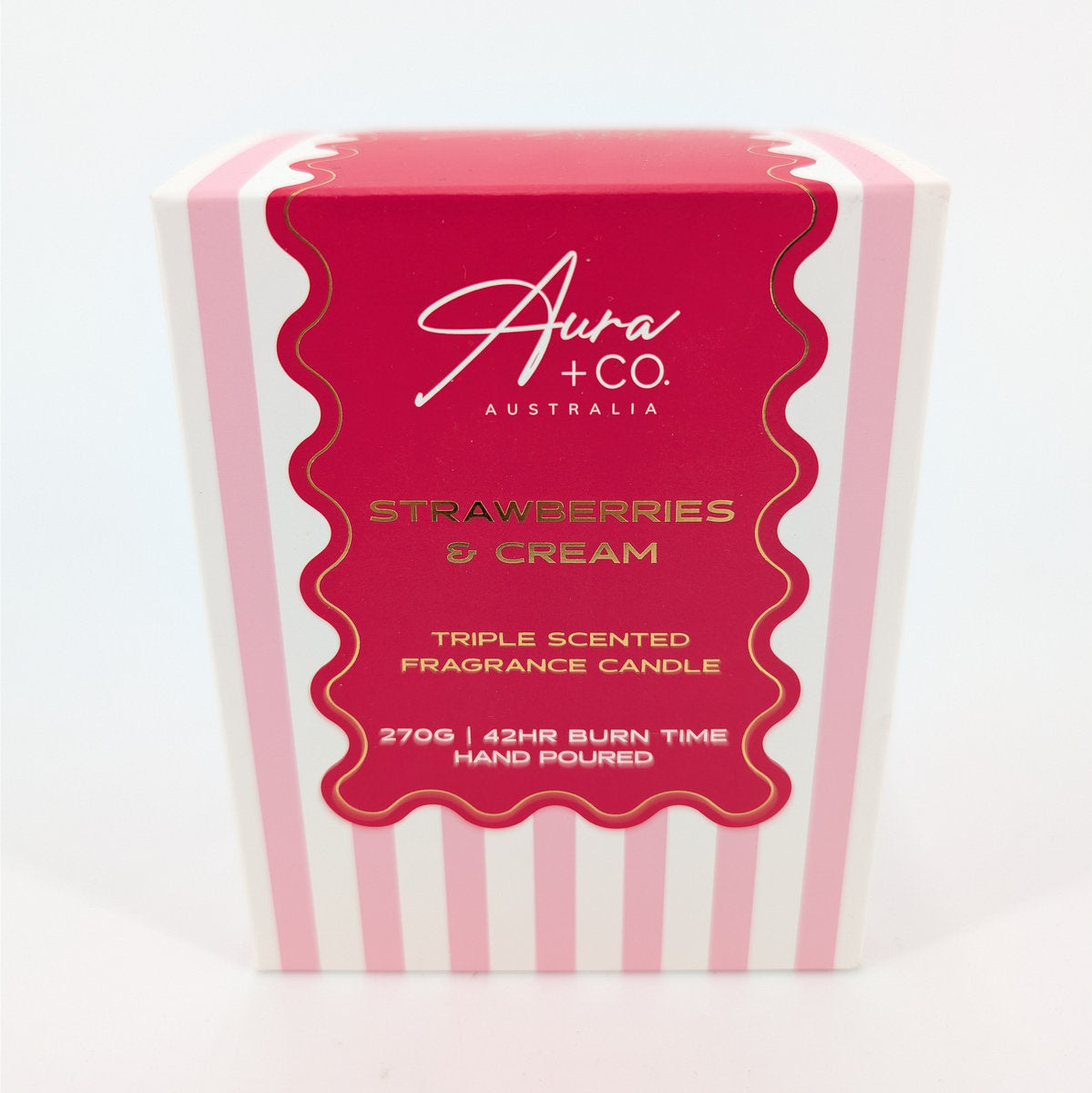 270G Signature Glass Lid Candle - Strawberries & Cream