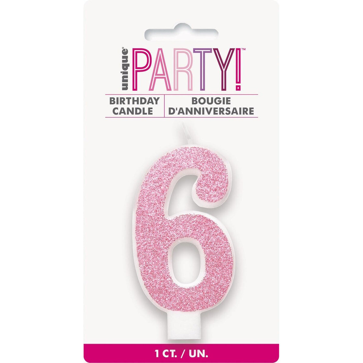 NUMERAL CANDLE 6 - PINK image 0