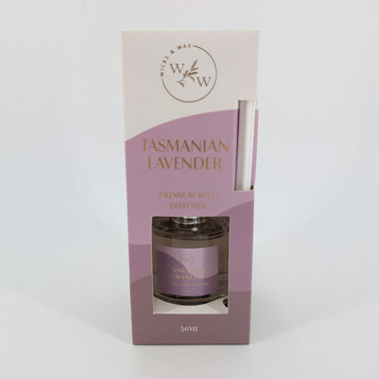 50ml Wicks & Wax Diffuser - Tasmanian Lavender