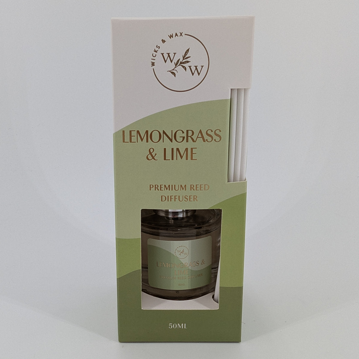 50ml Wicks & Wax Diffuser - Lemongrass & Lime