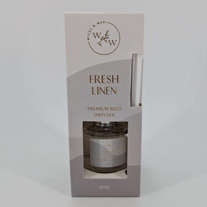 50ml Wicks & Wax Diffuser - Fresh Linen