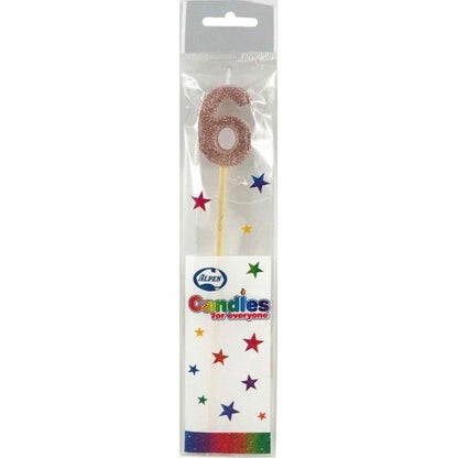 CANDLE ROSEGOLD GLITTER LONG STICK #6 image 0