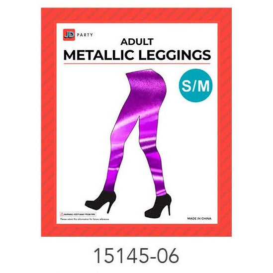 Adult Metallic Leggings (S/M) (Purple) image 0