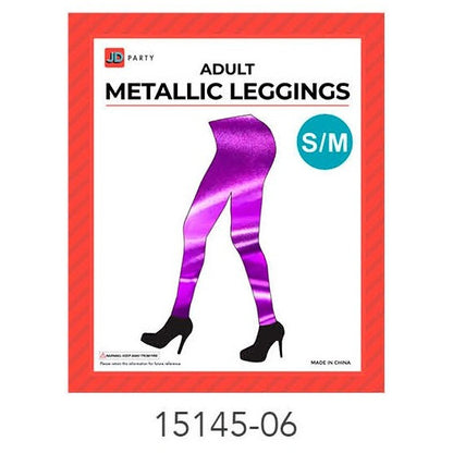 Adult Metallic Leggings (S/M) (Purple) image 0