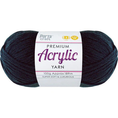 Acrylic Yarn 100g 189m 8ply - Black