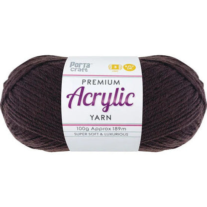 Acrylic Yarn 100g 189m 8ply - Chocolate