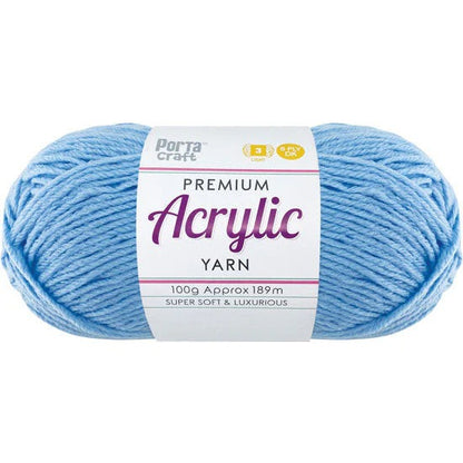 Acrylic Yarn 100g 189m 8ply - Baby Blue