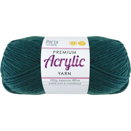 Acrylic Yarn 100g 189m 8ply - Bottle Green