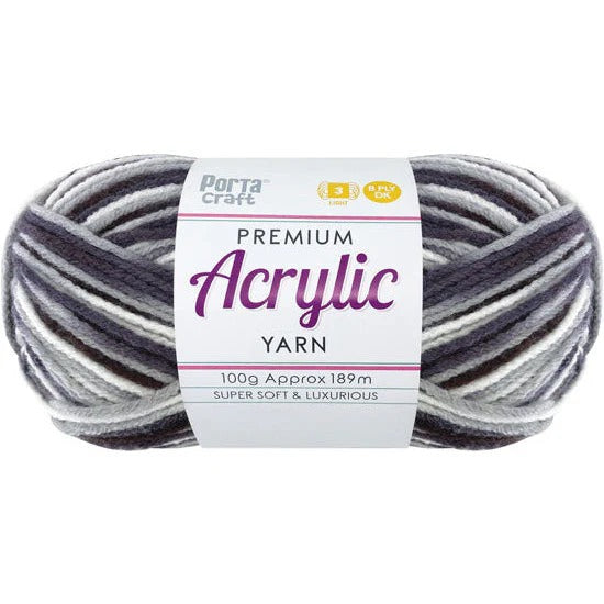 Acrylic Yarn 100g 189m 8ply - Charcoal