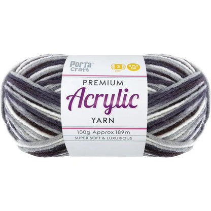 Acrylic Yarn 100g 189m 8ply - Charcoal