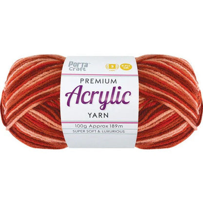 Acrylic Yarn 100g 189m 8ply - Fire
