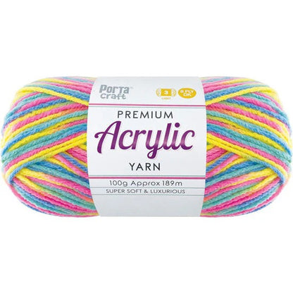 Acrylic Yarn 100g 189m 8ply - Rainbow