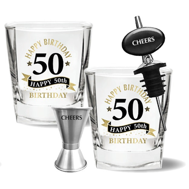 50TH SPIRIT GLASS 4 PIECE GIFT SET image 0