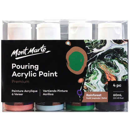 Pouring Acrylic 4pc x 60ml - Rainforest image 0