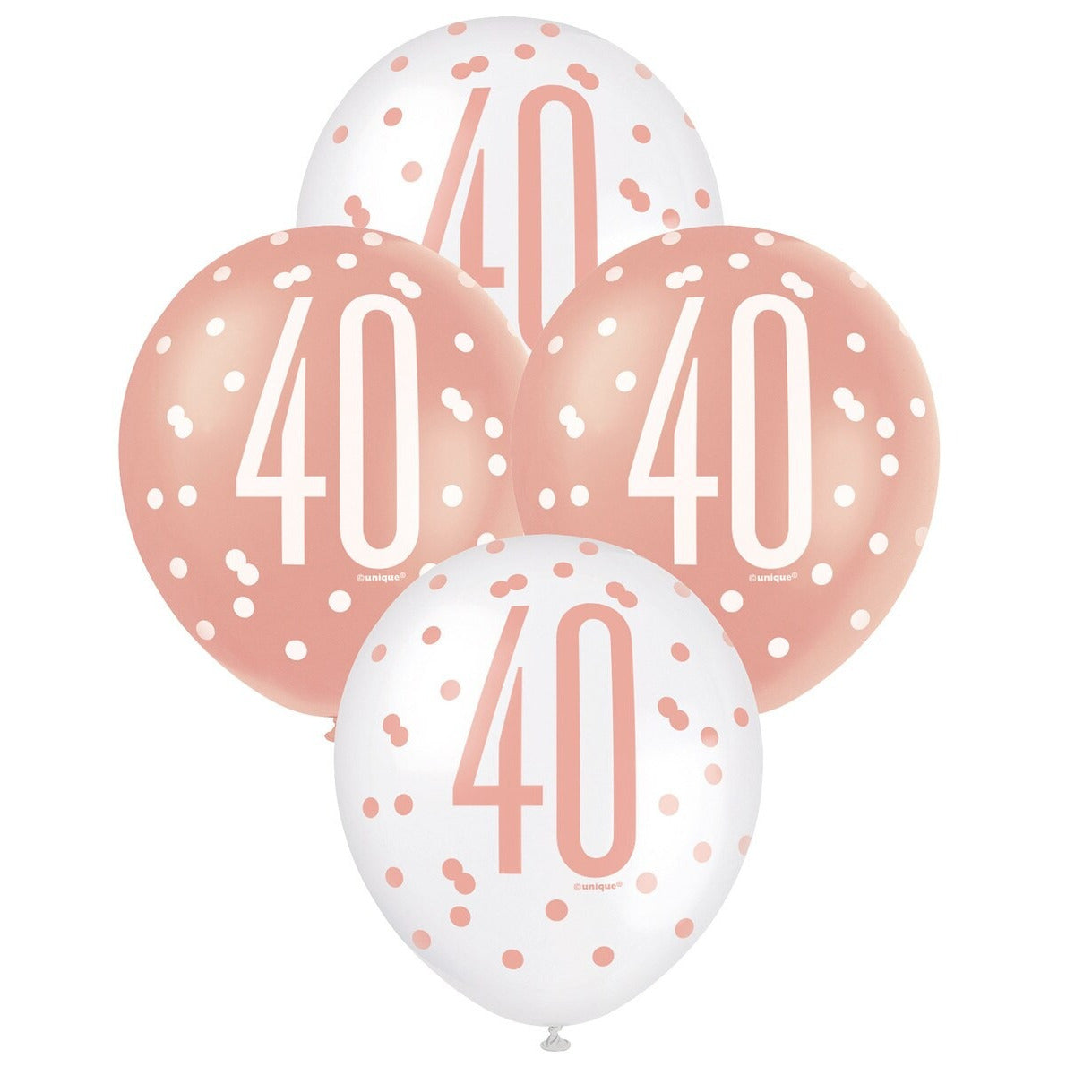 Rose Gold & White Assorted 30cm Latex Balloons - 40 image 0