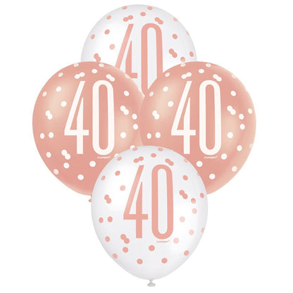 Rose Gold & White Assorted 30cm Latex Balloons - 40 image 0