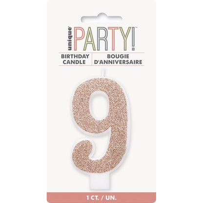NUMERAL CANDLE 9 - ROSEGOLD image 0