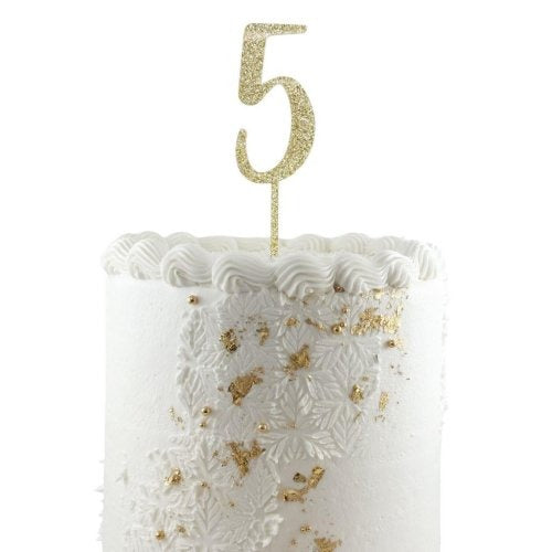 CAKE TOPPER GLITTER GOLD #5 image 0