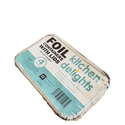 PK4 FOIL CONTAINERS WITH LIDS 31*21*5.5CM image 0