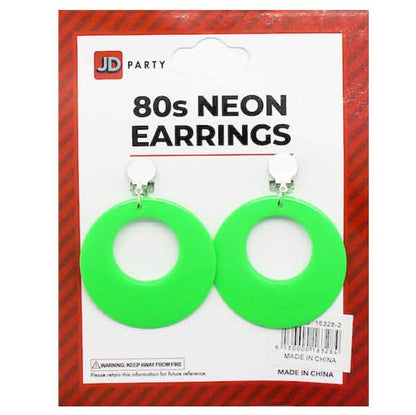 Neon 80s Earrings (Green) image 0